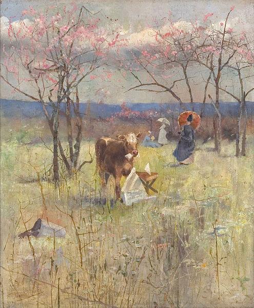 Charles conder An Early Taste for Literature, France oil painting art